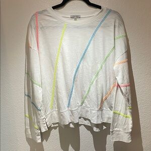 LISA TODD STITCH ZONE Light Sweater Baseball Stitching Size L